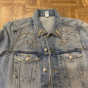 Denim jacket with jewelled detail - H&M - like condition
